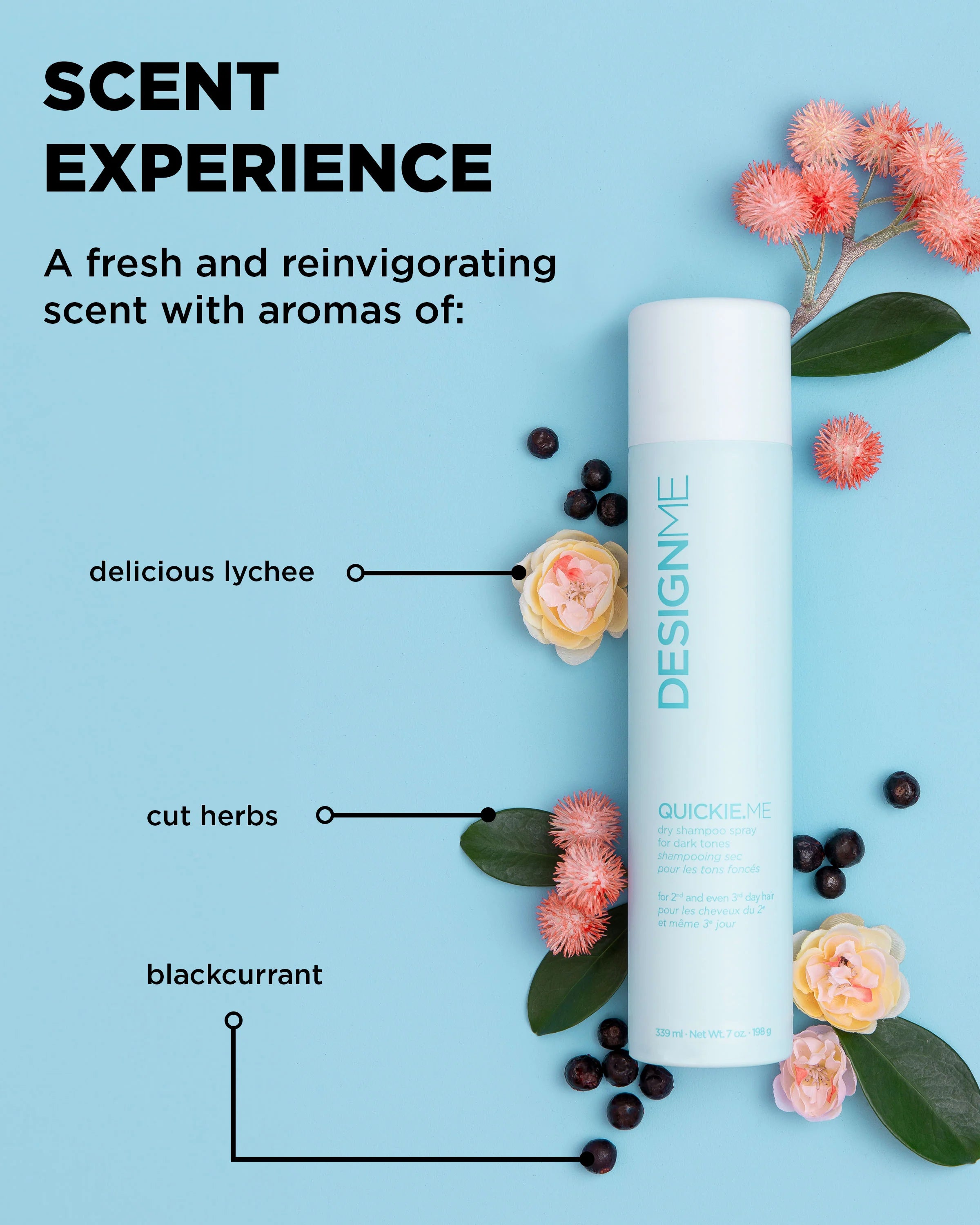 Quickie.me dry shampoo spray (tons foncés)