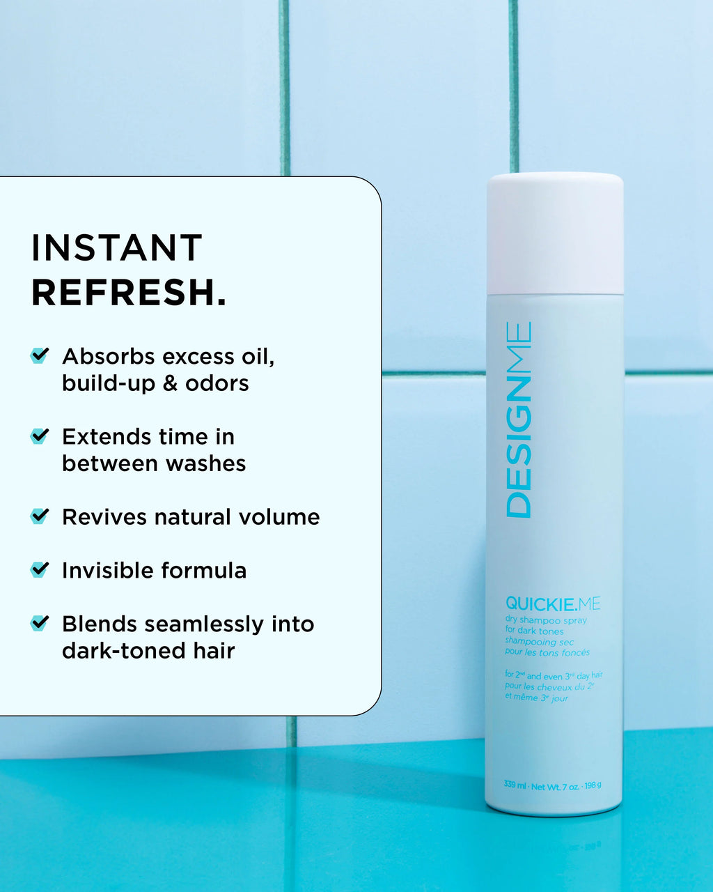 Quickie.me dry shampoo spray (tons foncés)