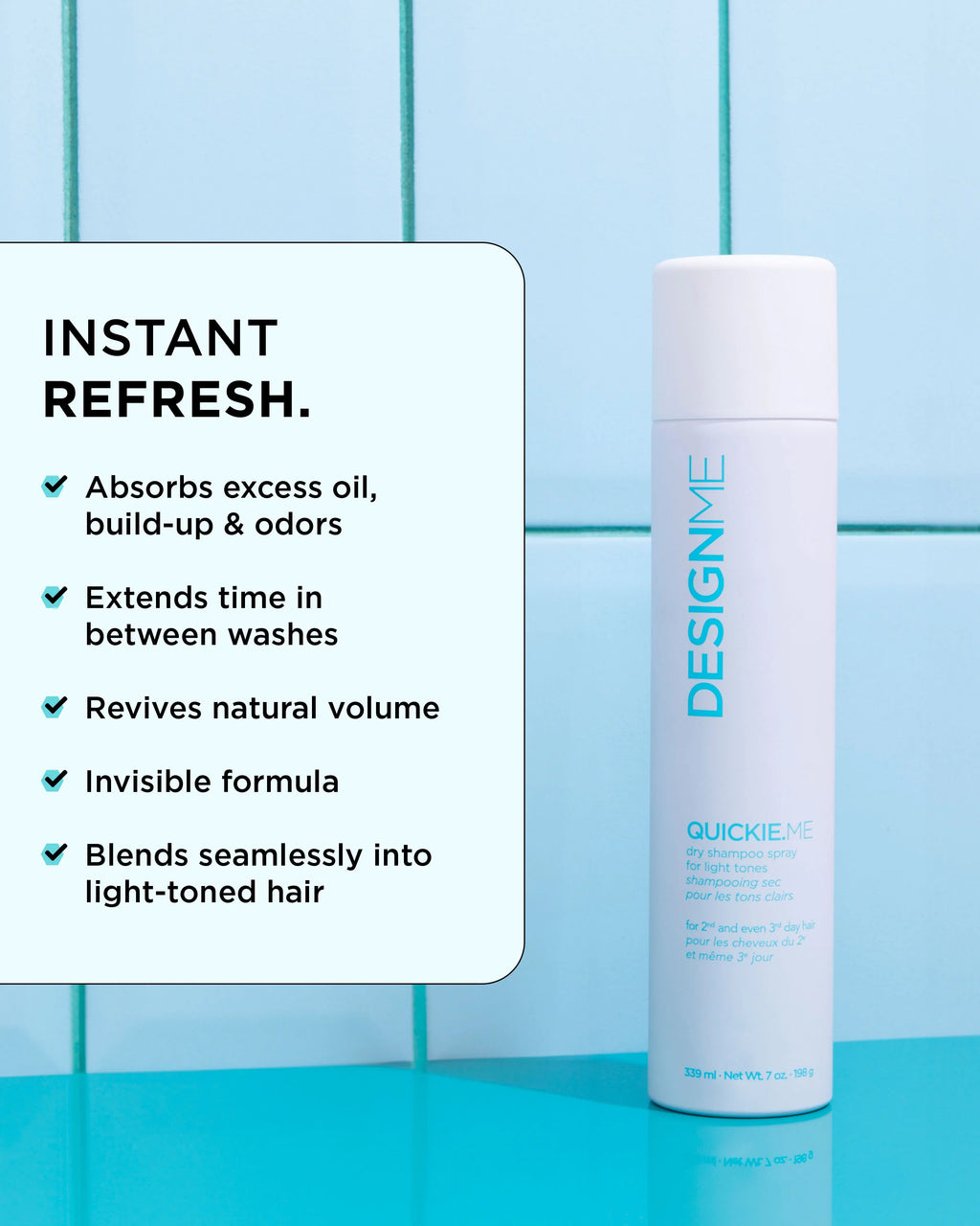 Quickie.me dry shampoo spray (tons clairs)